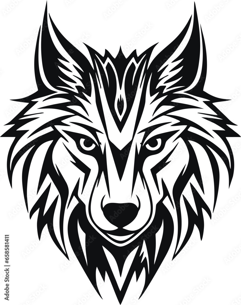 Fototapeta premium wolf logo design vector symbol graphic idea creative. wolf face vector design