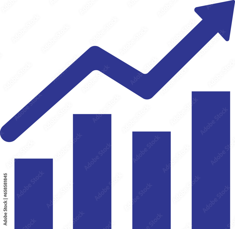 Single blue arrow growing up business icon, Graph icon in trendy flat style isolated on transparent background. Chart bar symbol for your web site design, logo, app. Single blue arrow growing up business icon, Graph icon in trendy flat style isolated on transparent background. Chart bar symbol for your web site design, logo, app.