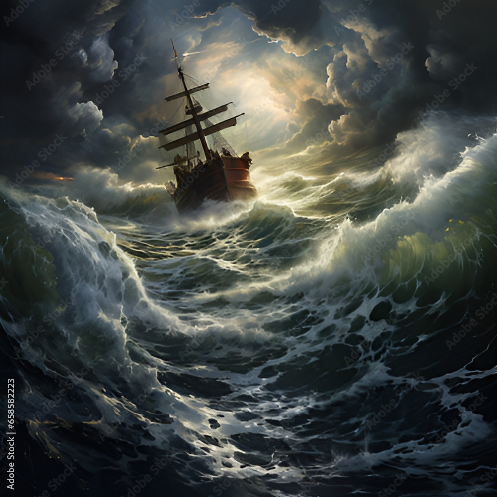 Obraz premium ship in the sea