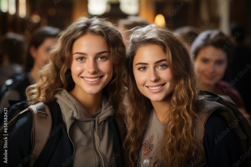 girls students on the street