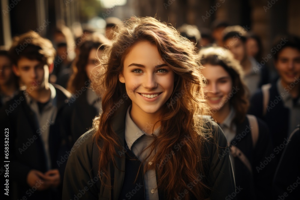 girls students on the street girls students on the street