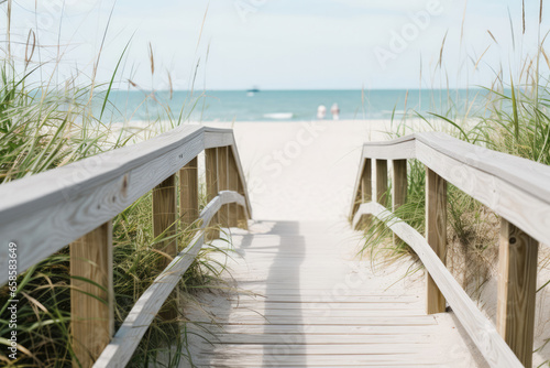 Slika na platnu The coastal splendor of the Outer Banks in North Carolina, USA, with its pristine sandy beaches, towering sand dunes, and historic lighthouses