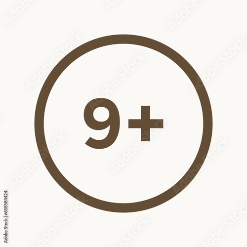 Tween-Friendly Icon - Suitable for Ages 9 and Up - Youth-Appropriate Graphics - Age-Verified Access - Vector Illustration for Older Kid and Tween Content