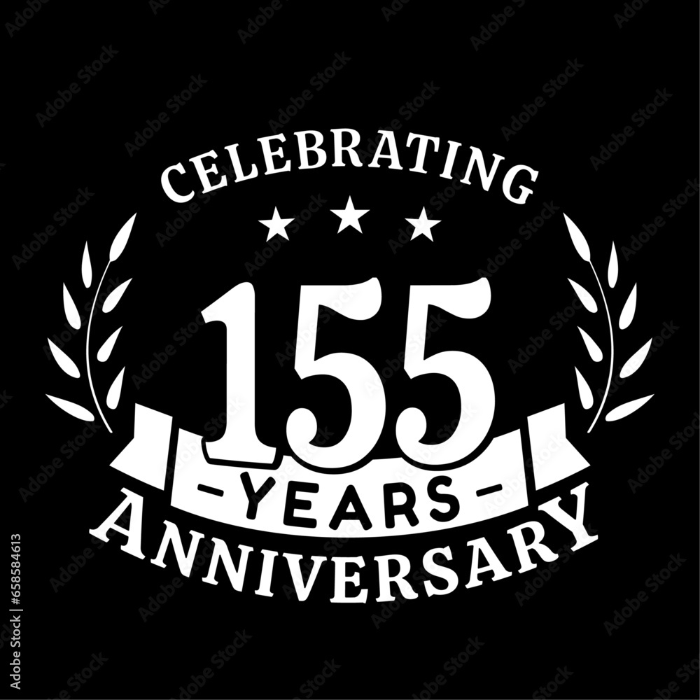 Naklejka premium 155th anniversary celebration design template. 155 years vector and illustration.