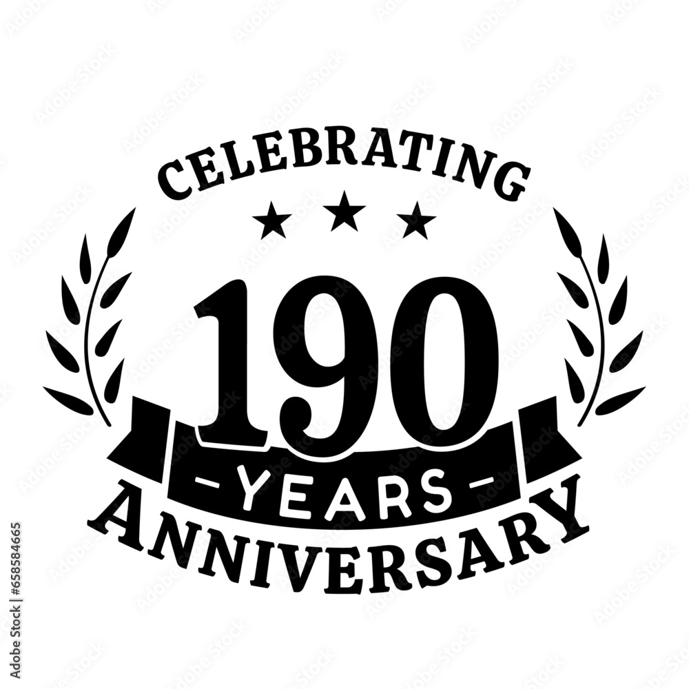 Obraz premium 190th anniversary celebration design template. 190 years vector and illustration.