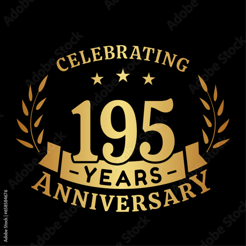 195th anniversary celebration design template. 195 years vector and illustration. photo