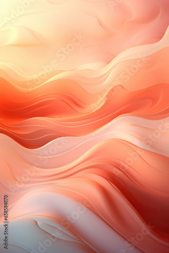 Peach coral abstract background in the form of waves for presentation
