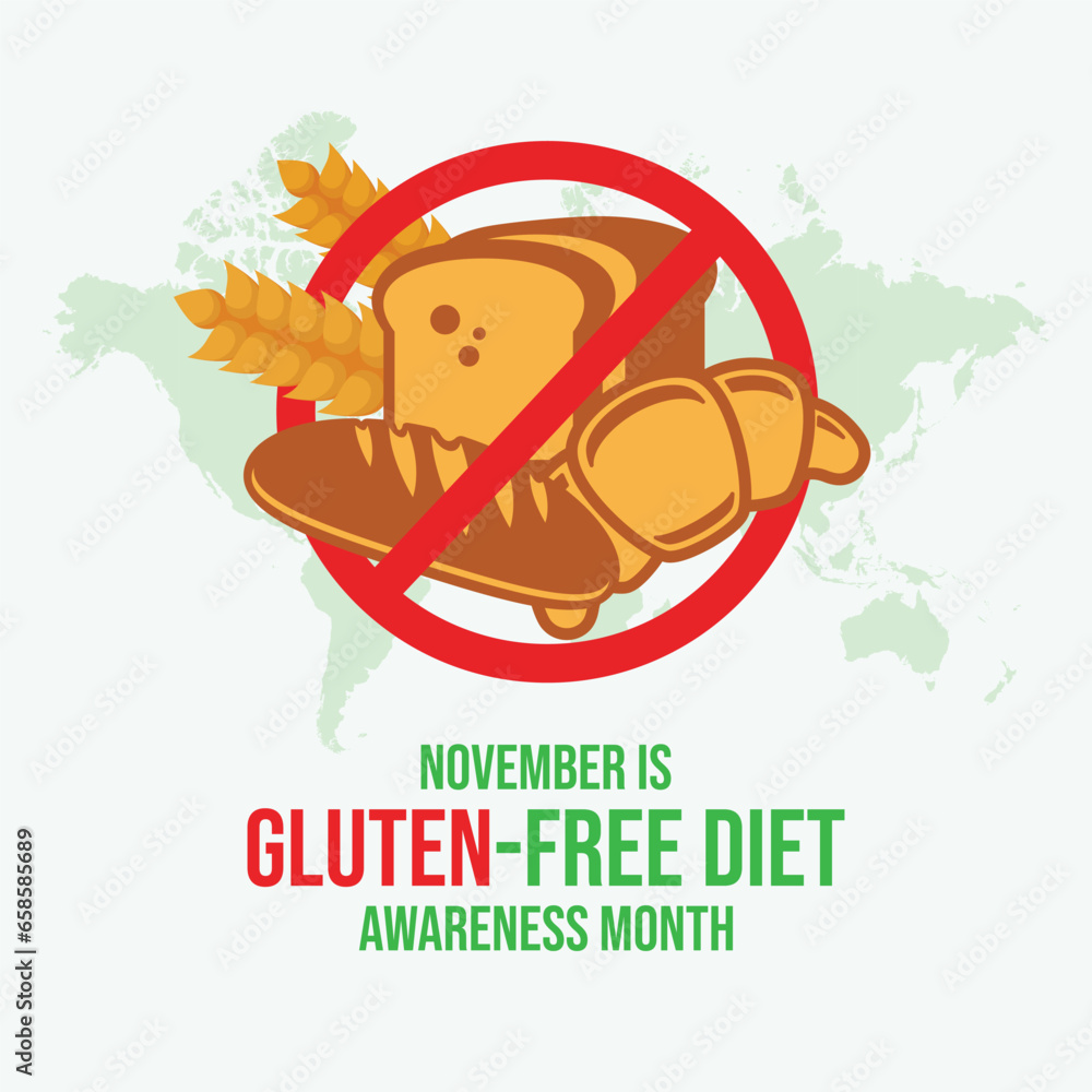 november-is-gluten-free-diet-awareness-month-poster-vector-illustration