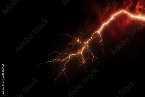 a lightning bolt against a black sky