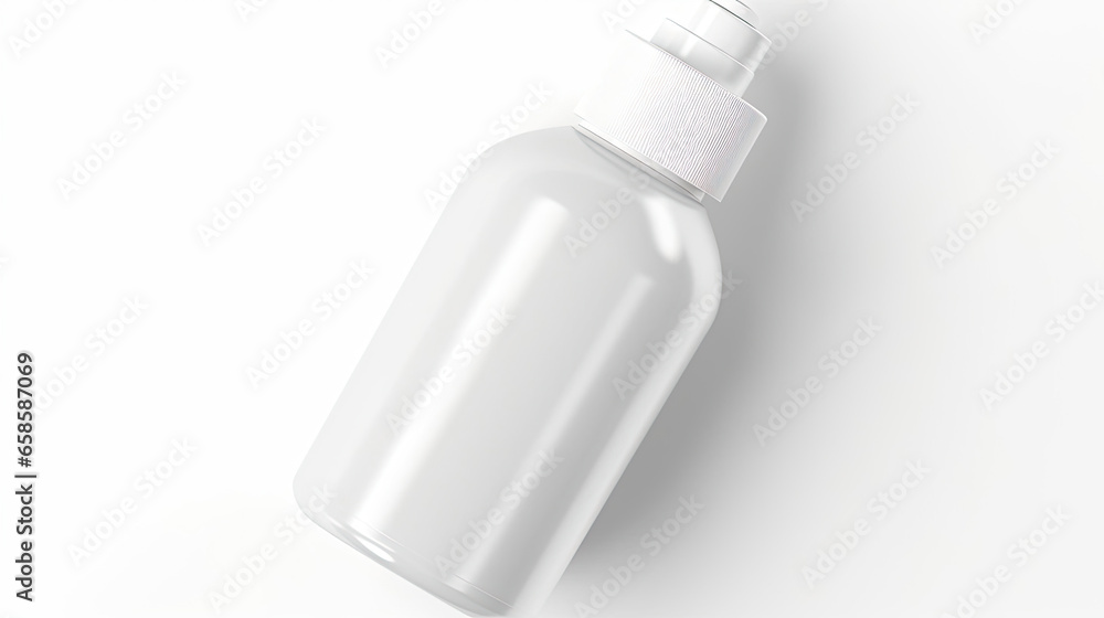 A precise mockup of a gel bottle isolated on white background top view. A precise mockup of a gel bottle isolated on white background top view.
