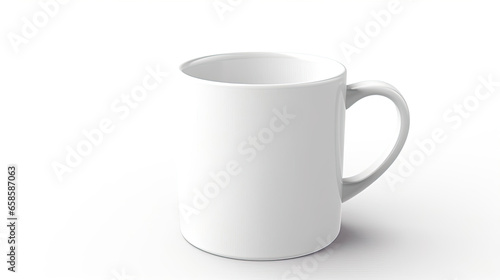 A realistic mockup of a coffee mug isolated on white background top view.