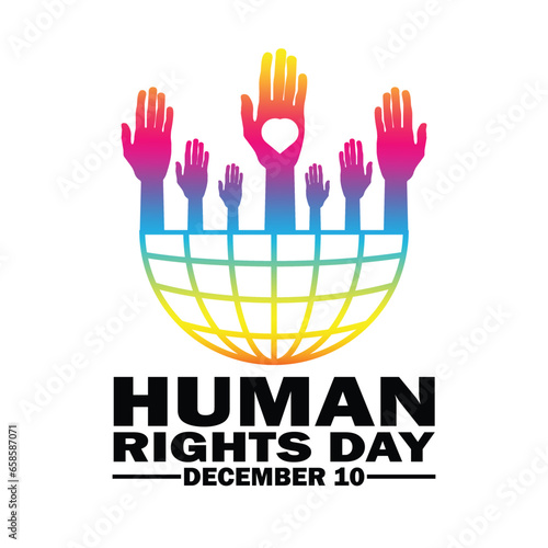 International Human Rights Day. Vector illustration. December 10. Suitable for greeting card  poster and banner.