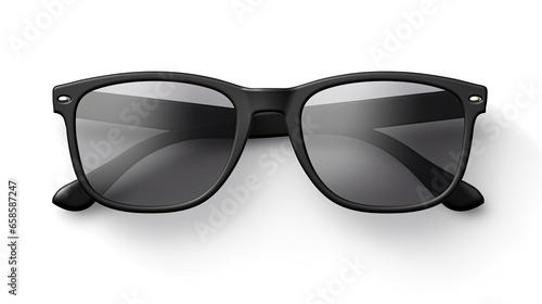 A realistic mockup of a pair of sunglasses isolated on white background top view.