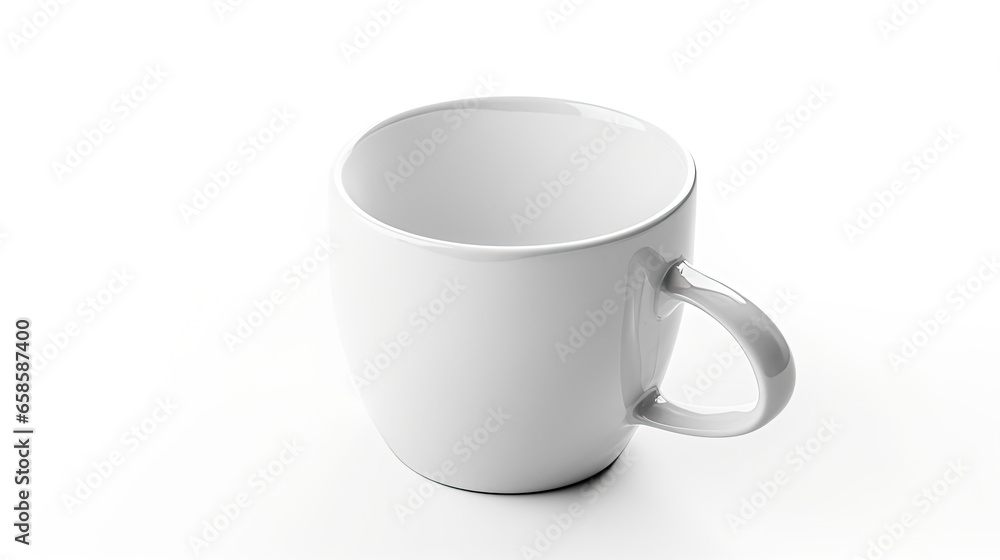 A detailed mockup of a coffee mug with personalized design isolated on white background top view. A detailed mockup of a coffee mug with personalized design isolated on white background top view.