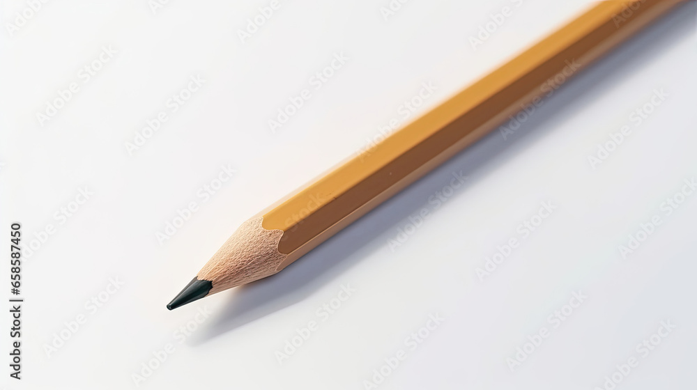A precise mockup of a pencil with customizable design isolated on white background top view. A precise mockup of a pencil with customizable design isolated on white background top view.