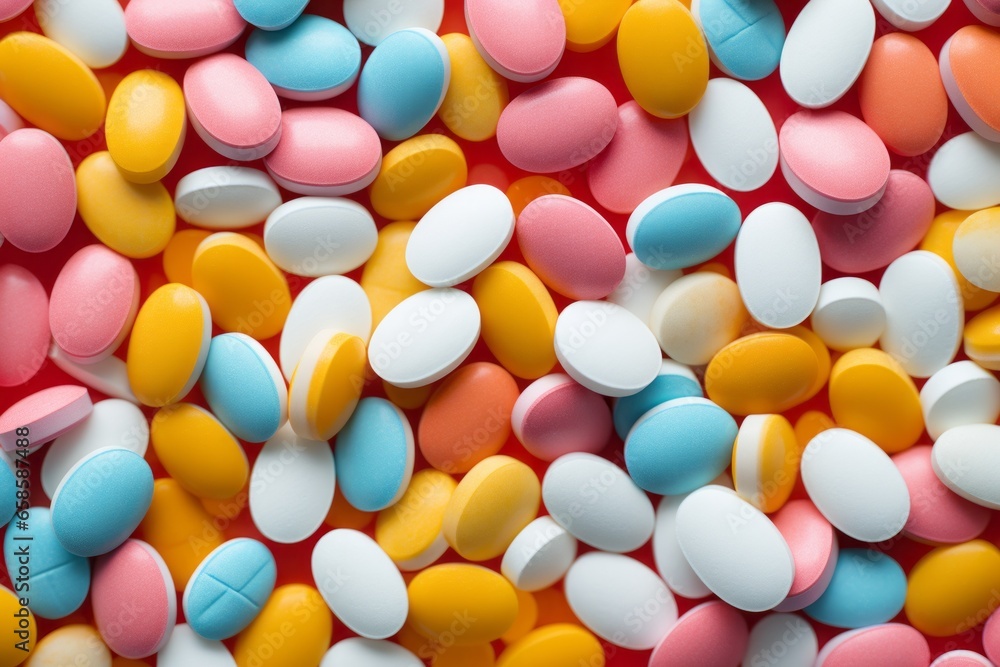 Colorful pills background. AI generated Colorful pills background. AI generated