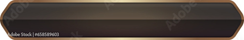 Empty button in medieval style for ui design, Classic bar and frame user interface elements with golden border.