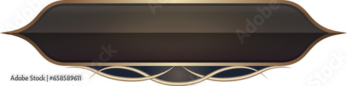 Empty button in medieval style for ui design, Classic bar and frame user interface elements with golden border.