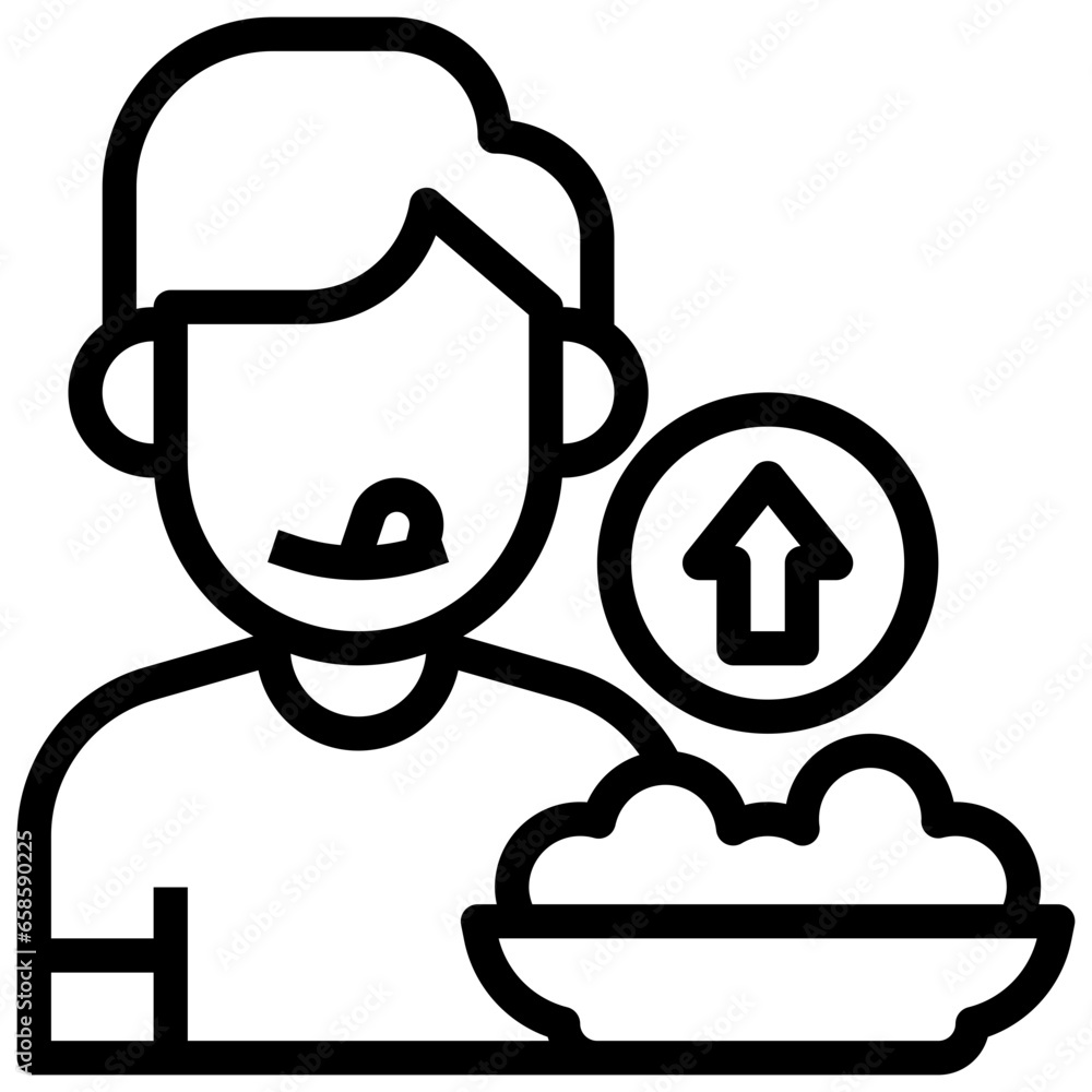 increased appetite filled outline icon,linear,outline,graphic,illustration increased appetite filled outline icon,linear,outline,graphic,illustration