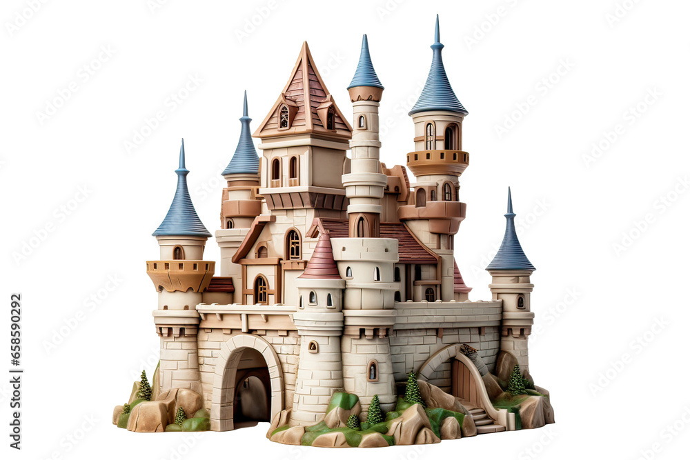 Obraz premium 3d model Castle isolate on white background