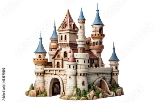 3d model Castle isolate on white background  