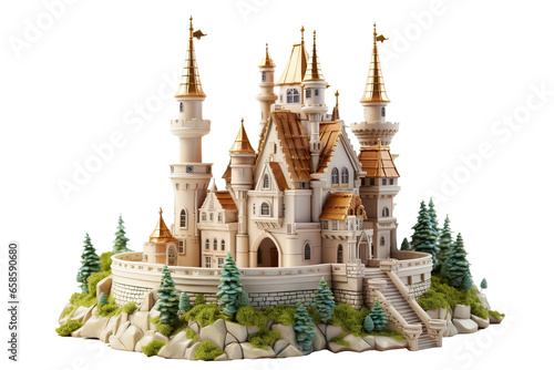 3d model Castle isolate on white background 
