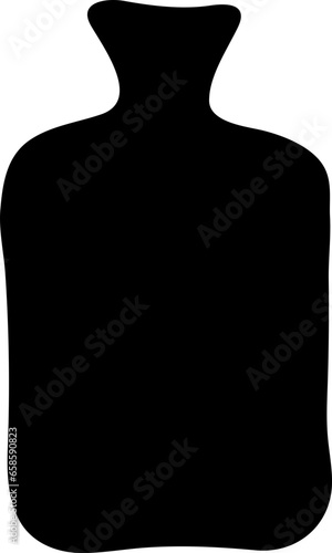 Hot water bottle silhouette isolated on transparent background