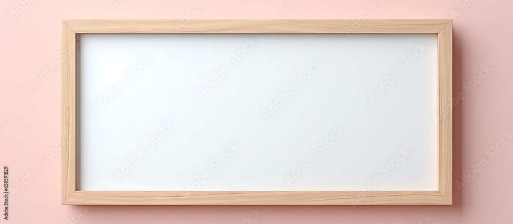 wooden frame on a isolated pastel background Copy space