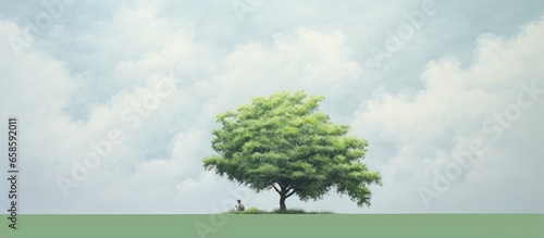 Tree adorned by gardener as a symbol of acceptance and affection isolated pastel background Copy space