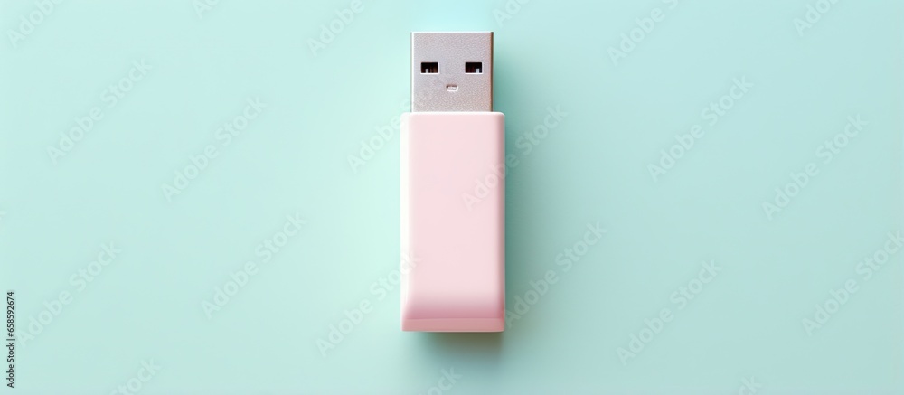 USB flash disk on a isolated pastel background Copy space USB flash disk on a isolated pastel background Copy space
