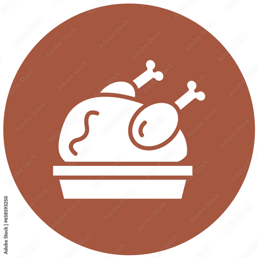 Roasted Chicken Vector Icon Design Illustration Roasted Chicken Vector Icon Design Illustration