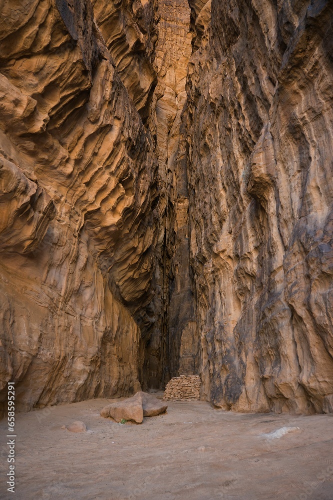 a canyon of the wadi rum desert