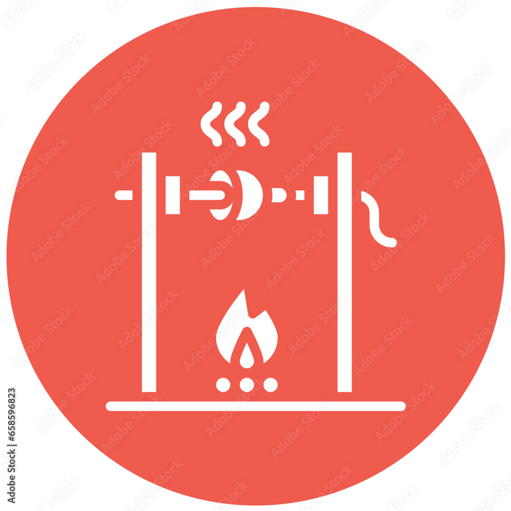 Medieval fire roasting Vector Icon Design Illustration Medieval fire roasting Vector Icon Design Illustration