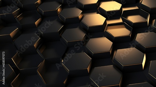 3D black honeycomb illustration to use as background