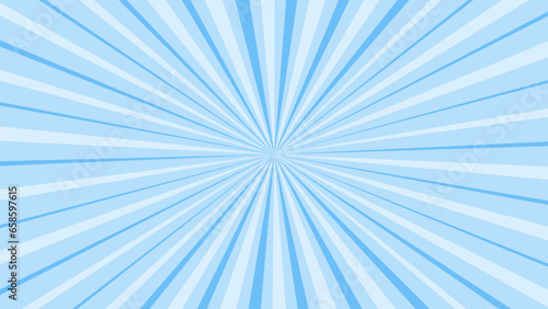Blue sunburst background with rays