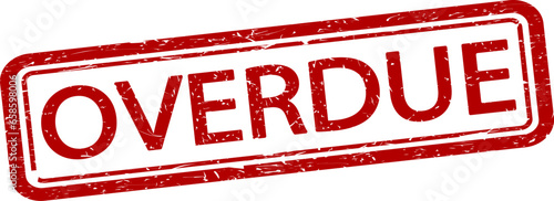 Vector illustration of grunge red overdue stamp.