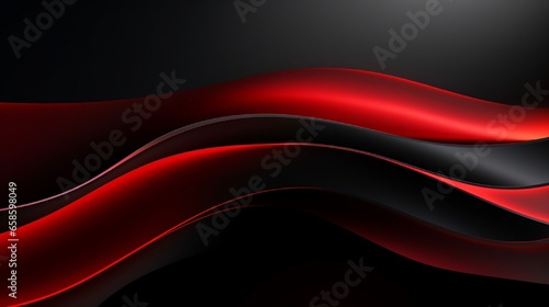 Abstract black and red tech wavy banner design. Vector web header background