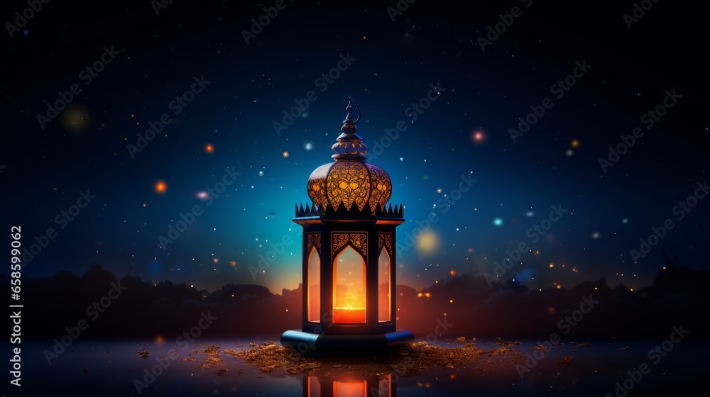 A background featuring an Arabic lantern for celebrating Ramadan.