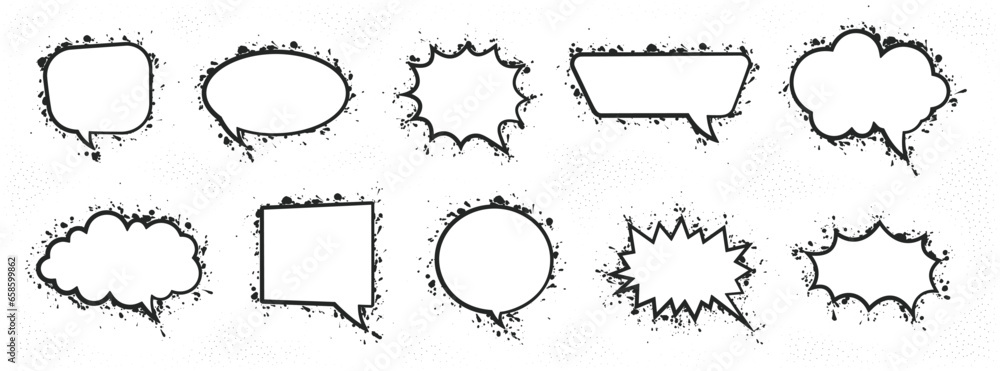Vetor do Stock: Cartoon empty retro comic style speech bubbles set with ...