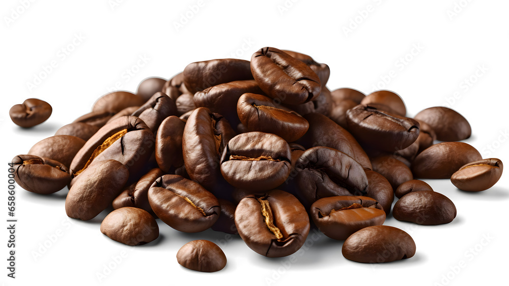 Coffee beans on transparent background. Coffee beans on transparent background.