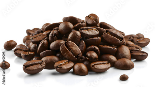 Coffee beans on isolated background