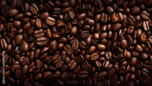 Coffee beans pattern background.