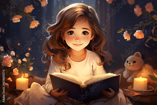 girl reading a book