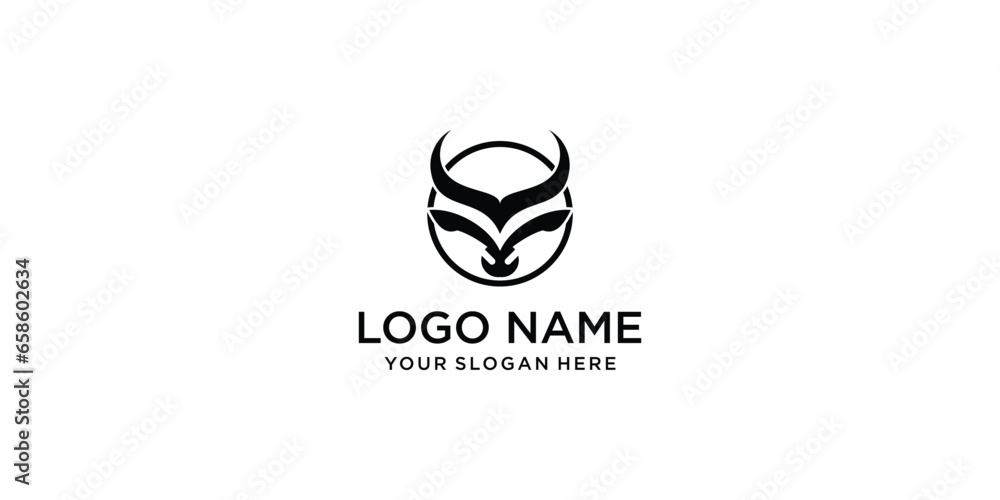 Simple bull head logo design with modern concept| premium vector Simple bull head logo design with modern concept| premium vector