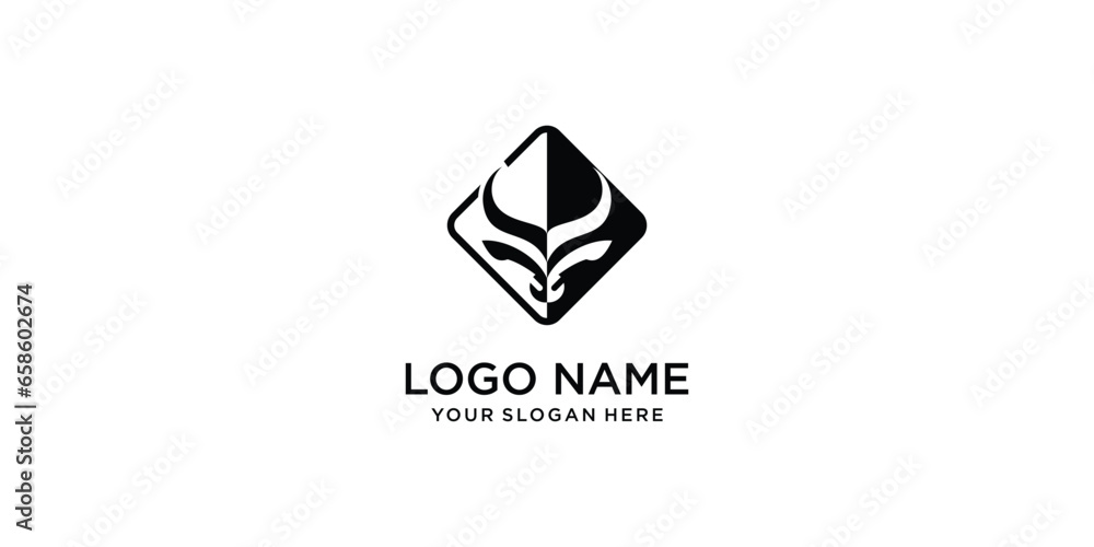 Simple bull head logo design with modern concept| premium vector Simple bull head logo design with modern concept| premium vector