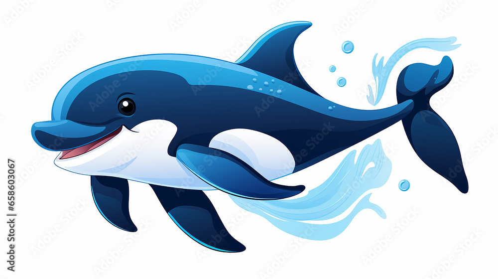 Naklejka premium Adorable Ocean Whale