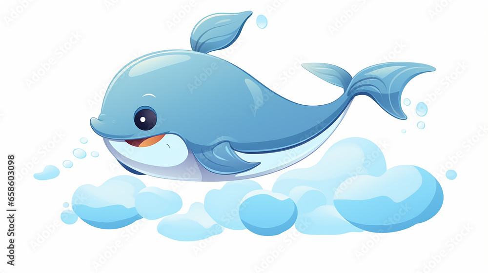 Fototapeta premium Delicate Whale Silhouette