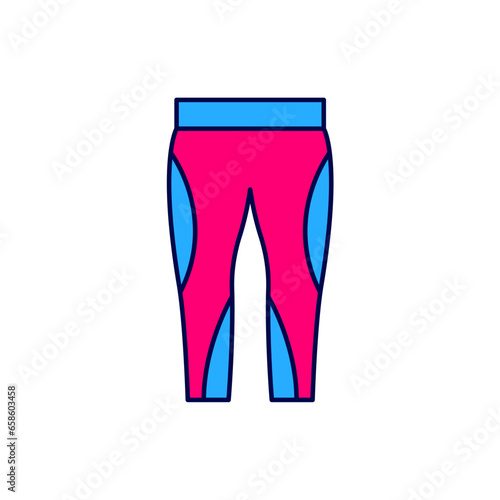 Filled outline Leggings icon isolated on white background. Vector