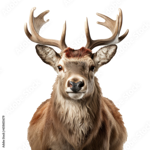 Reindeer  deer isolated on white transparent background  PNG. Christmas Santa animal