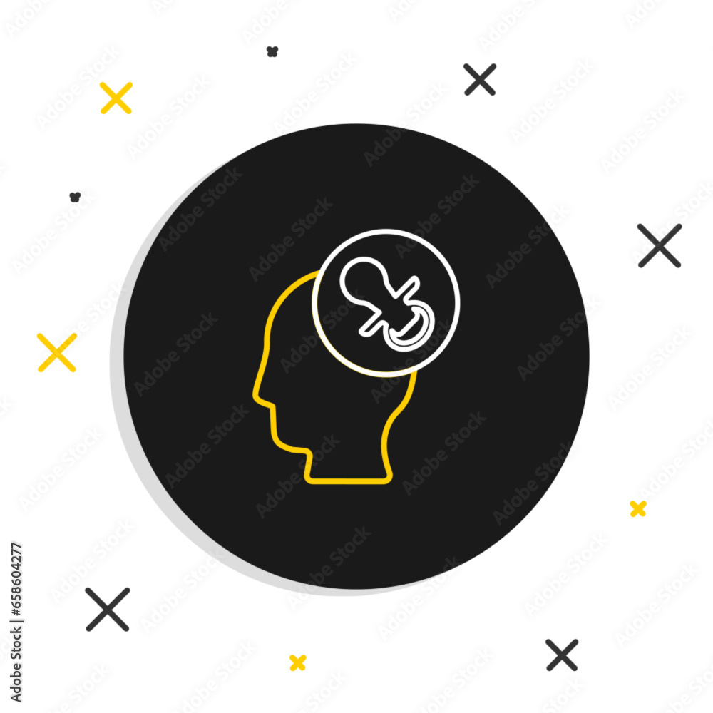 Line Baby dummy pacifier icon isolated on white background. Toy of a child. Colorful outline concept. Vector Line Baby dummy pacifier icon isolated on white background. Toy of a child. Colorful outline concept. Vector